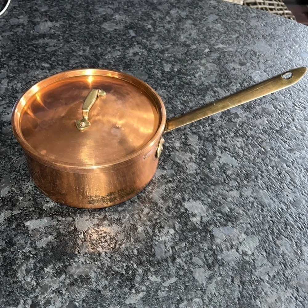 2.5Q Copper Sauce Pan Pot with Lid